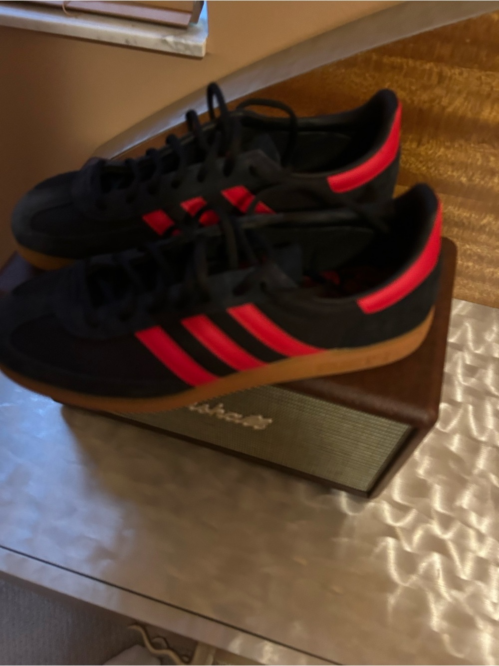Adidas Speziale in black with Red Stripes and Gum Sole - Picture 4 of 6